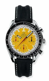 Omega Speedmaster Reduced Stainless Steel / Yellow / Strap / Schumacher 3810.12.06 (38101206)